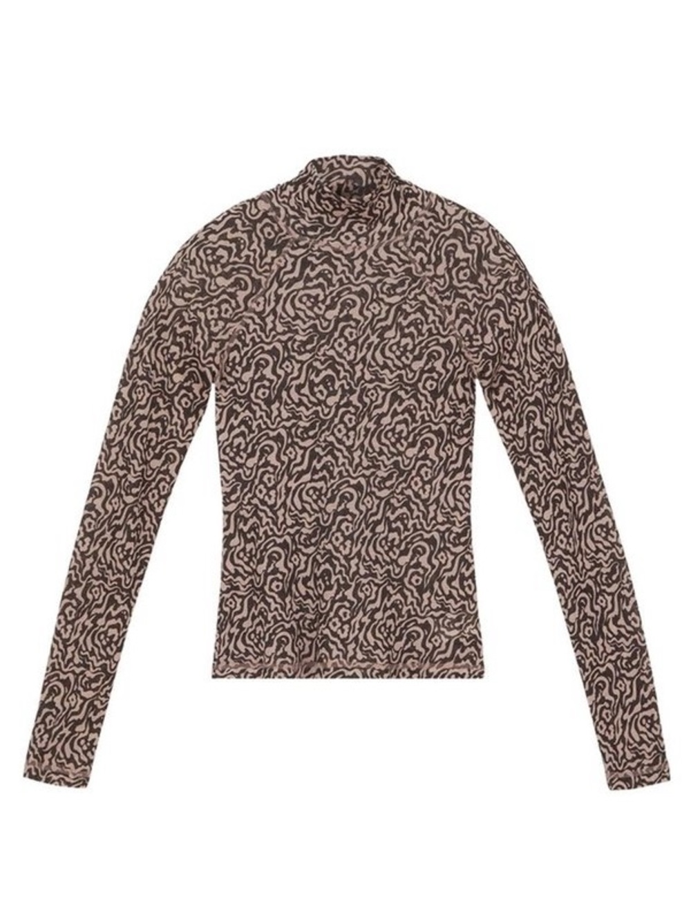 Nanushka Brown and Taupe Abstract Printed Top